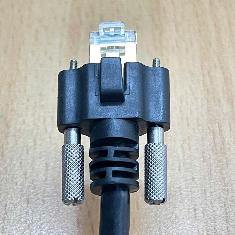 Dây Cáp Mạng Ethernet RJ45 Có Vít Khóa MV-ACG-RJ45s-RJ45-ST-5M Cable GigE SFTP CAT.7 ISO/IEC EIA/TIA-568B Screw Locking Horizontal RJ45 CB-8P8C-8P8C-500 Dài 5M For Industrial Digital GigE HIK VISION Camera