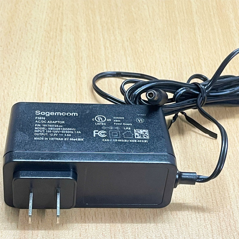 Adapter 12V 3.5A Sagemcom NBS42E120350VU Connector Size 5.5mm x 2.5mm