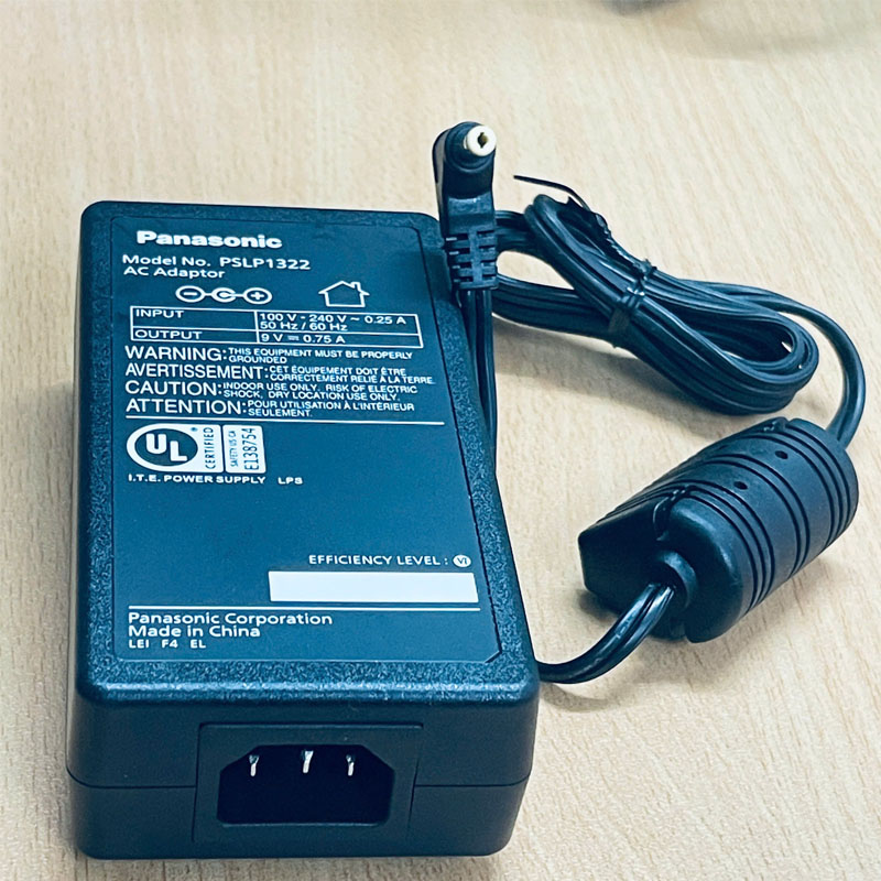 Bộ Chuyển Nguồn Panasonic 9V 0.75A  PSLP1322 Chân Cắm DC Connector Size 4.8mm x 1.7mm