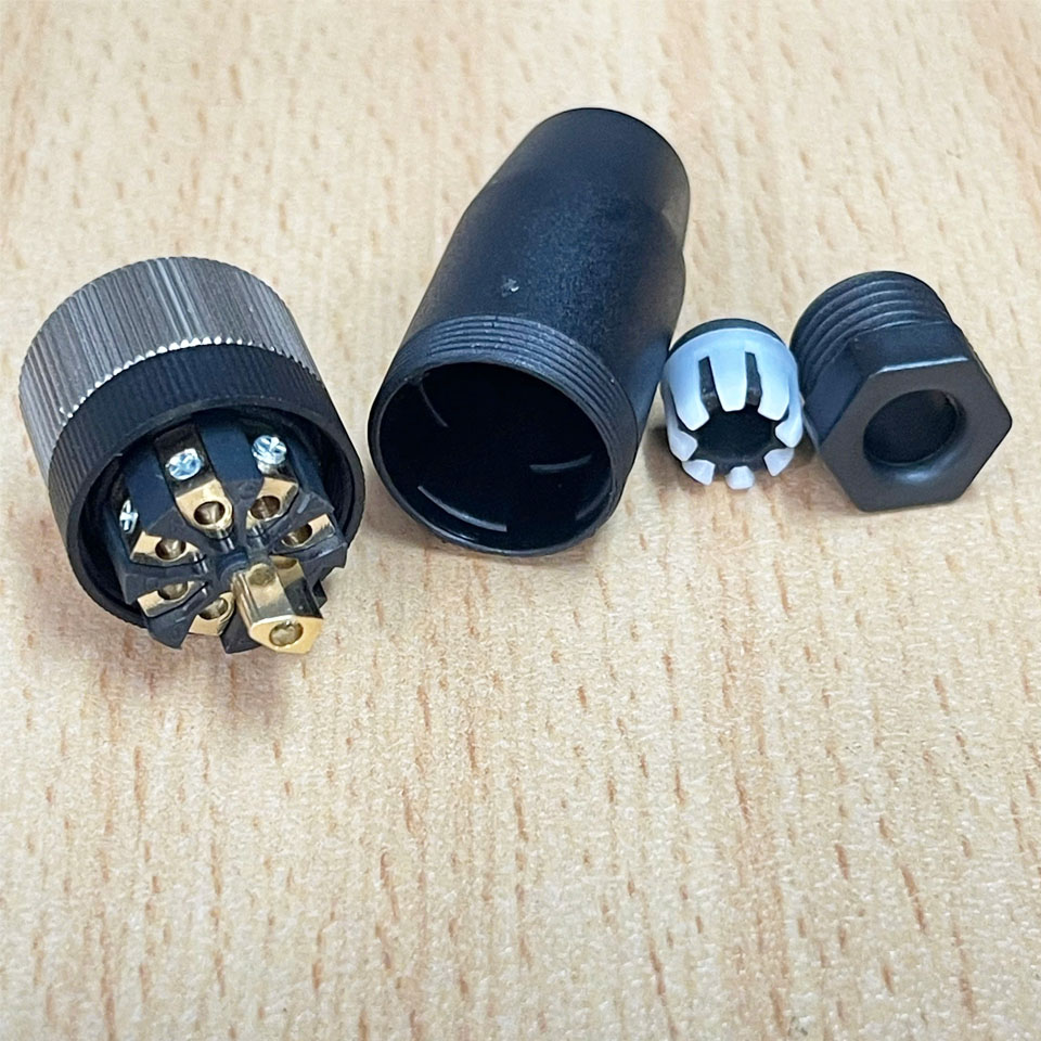 Đầu Nối M12 A-Code 8 Pin Female Field Termination Connector For Sensor Camera Industrial