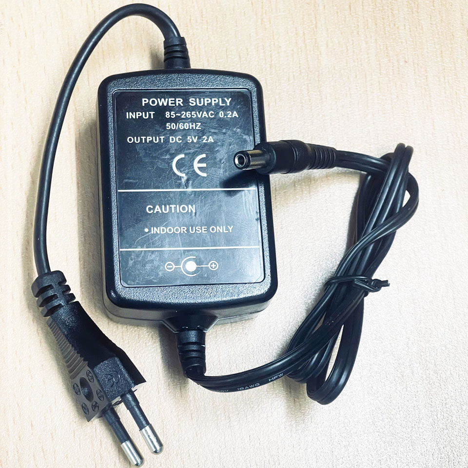 Adapter 5V 2A Power Supply 85-265VAC Connector Tip Size 5.5mm x 2.5mm Dùng Cho Bộ Chuyển Đổi Quang ĐiệnMedia Converter