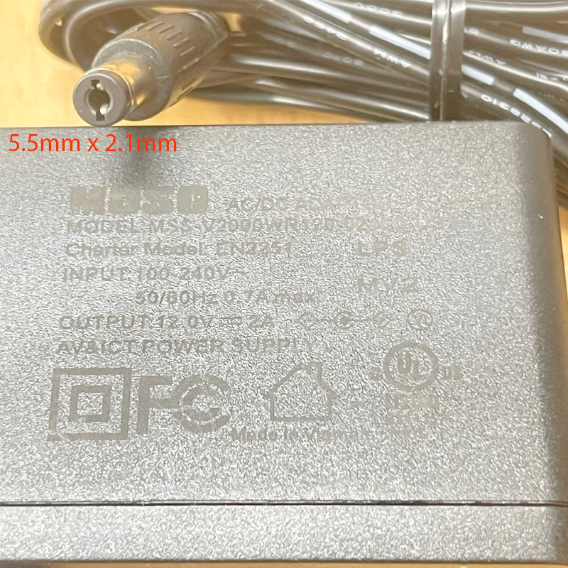 Adapter MOSO 12V 1.2A MSS-V2000WR120-024E0-US Connector Size 5.5mm x 2.1mm for Smartphones, Tablets