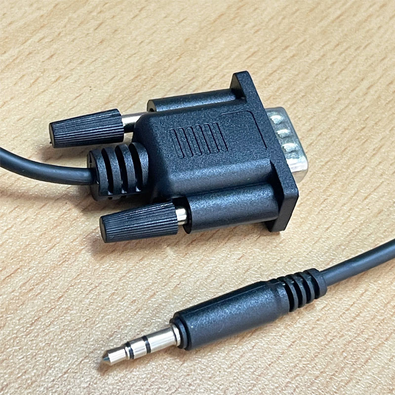 Cáp Serial RS232 DB9 Male to 3.5mm Male Length 2M For Serial Device Configuration Calibrating via Audio Jack
