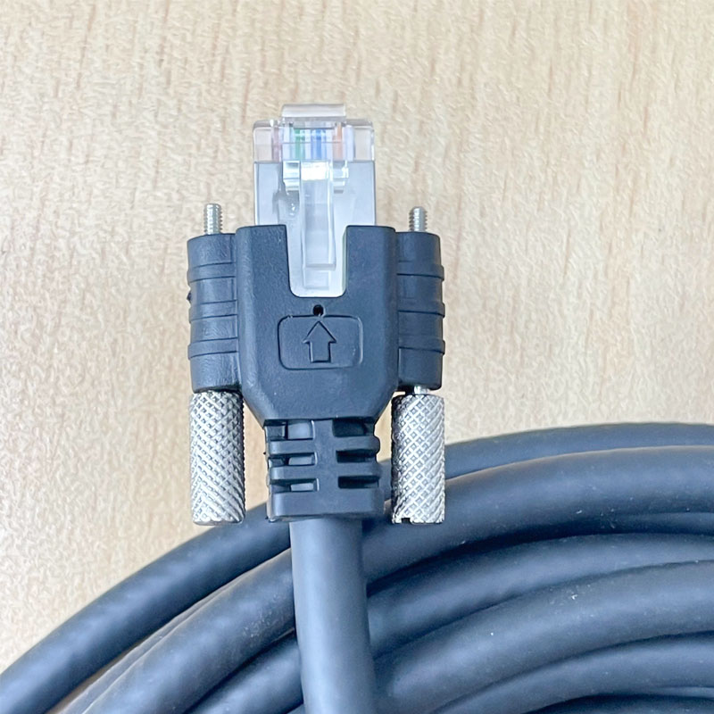 Cáp Camera Công Nghiệp Cognex ACA-POE-10MR Dài 10M Industrial Camera Gigabit Shielded Network Gigabit RJ45 SFTP Ethernet Cable Thumbscrew Locking Shielded For GIGE industrial CCD Cameras and CCD basler Camera