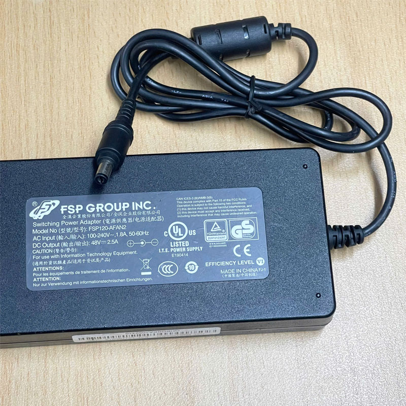 Adapter 48V 2.5A 120W FSP120-AFAN2 Connector Size 5.5mm x 1.7mm For Hikvision Video Recorder POE DVR Power Supply