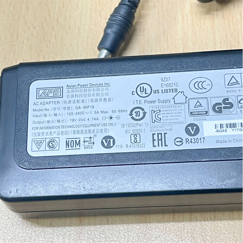 Chuyển nguồn Adapter APD 19V 4.74 DA-F19 Connector Tip Size 5.5mm x 2.1mm for DNS 340L WD PR4100 PR-4100 NAS DLINK 3 LED Monitor
