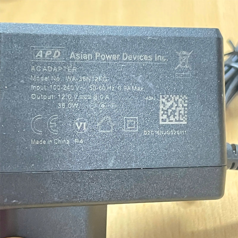 Adapter APD 12V 3A 36W W-36N12FG Connector Size 5.5mm x 2.1mm