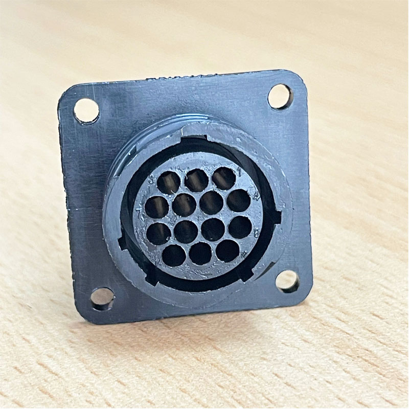 Đầu Nối Cáp SMEMA 206043-1 14 Pin Female Standard Circular Connector For Wire & Cable Reverse Gender Power & Signal Black Circular Plastic Connectors