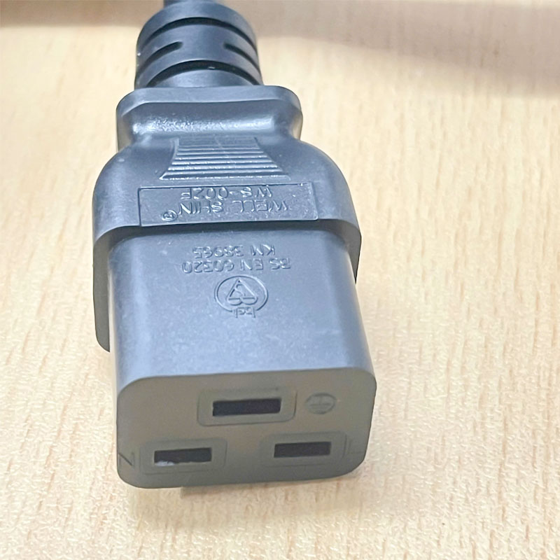 Dây Nguồn Máy Chủ Well Shin WS-003D WS-002F AC Power Cord IEC 60320 C19 To C20 3x1.5mm² 16A 250V Black Length 2.5M