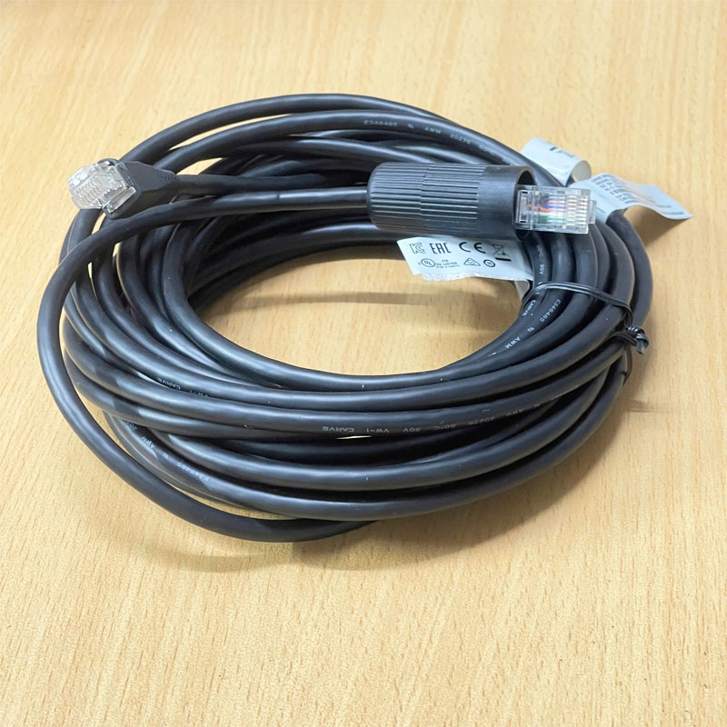 Cáp RJ12 6P6C SHIELDED to RJ45 8P8C SLA-T2480V Dài 8M Cable LENS MODULE E346485 AWM 20276 80C 30V VW-1 CARVE For Lens Camera Hanwha Techwin WISENET SLA-T2480V
