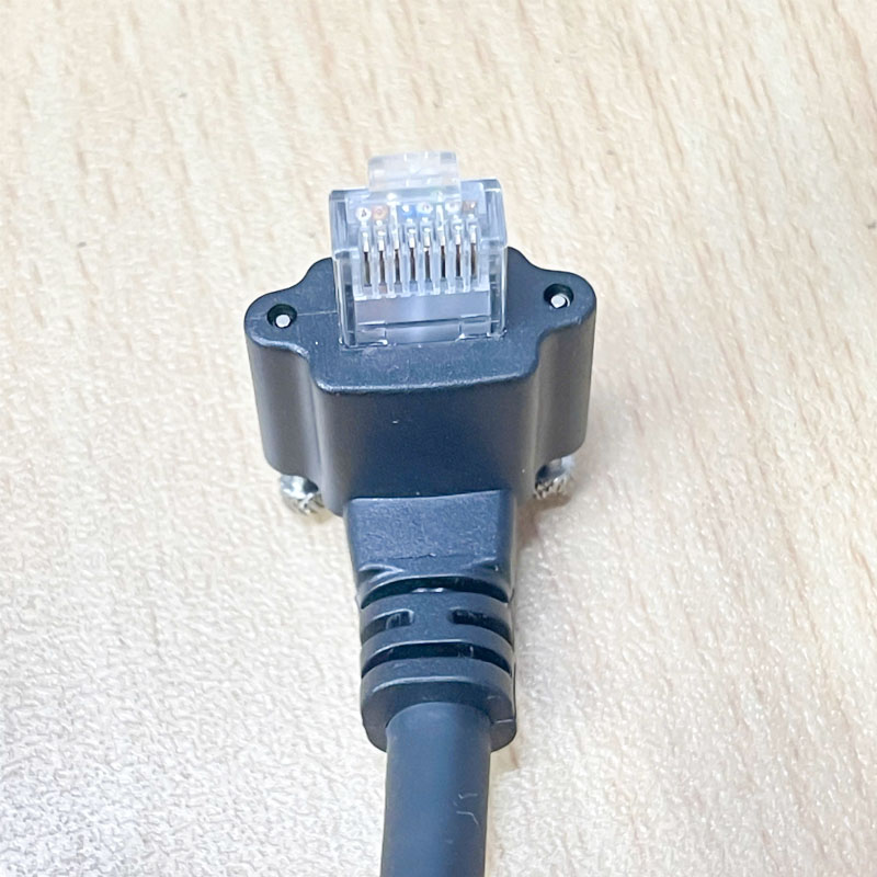 Cáp Camera Công Nghiệp Vuông Góc 90 Độ Dài Siêu Chịu Gập Mềm Dẻo Dài 5M CB-8P8C-8P8C-005 Cat6 26AWG/4P MOVEABLE CABLE Industrial Camera Gigabit Ethernet Cable Assemblies With Screw Locking 90 Degree Length 5M