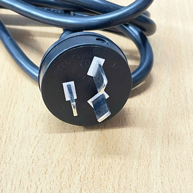 Dây Nguồn WELL SHIN WS-015 WS-002 Australia & China Chuẩn 3 Chân Chéo Tam Giác AC Power Cord GB2099 to C13 10A 250V 18AWG 3x1.0mm² OD 7.3mm in Taiwan Length 1.8M