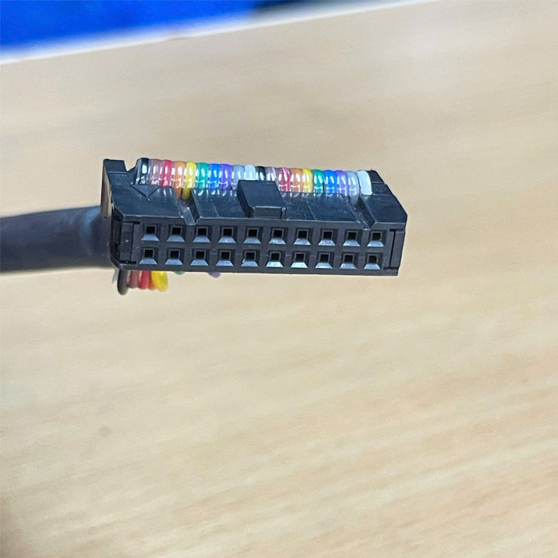 Cáp MC-16NL-3 & XTB-20H 20 Pin IDC Connector Round Female FC 2*10 Pitch 2.54mm to 20 Core Open Flying Dài 4M For Module I/O And Terminal Block
