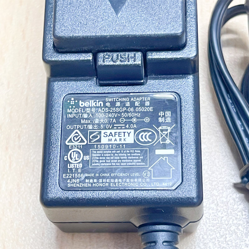 Adapter Original 5V 4A 20W Belkin ADS-25SGP-06 Connector Size 3.5mm x 1.35mm