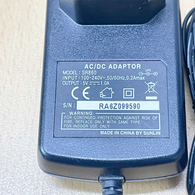 Adapter 5V 1A SR860 DC + ---C--- Connector Size 5.5mm x 2.1mm For Barcode Scanner Symbol Zebra Motorola
