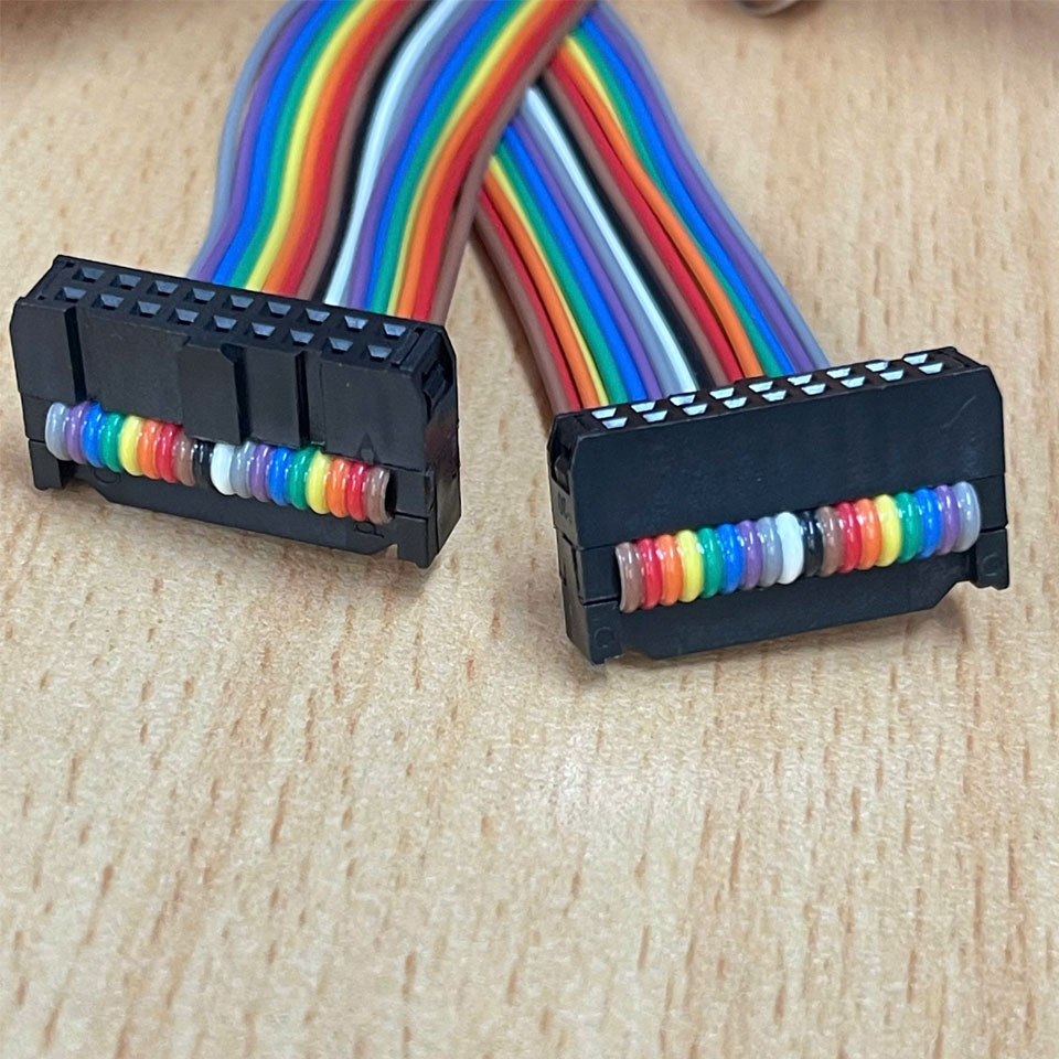 Cáp Bẹ Nhiều Màu IDC 18 Pin 2x9 2.54mm Pitch Female Connector Type A Flat Rainbow Color Ribbon Cable Dài 0.5M