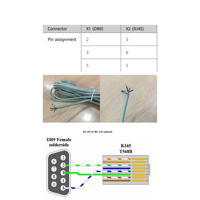 Cáp Console Huawei RJ45 to RS232 DB9 Serial Port For S5700 Series Switches Hardware Description PVC Grey Dài 3M