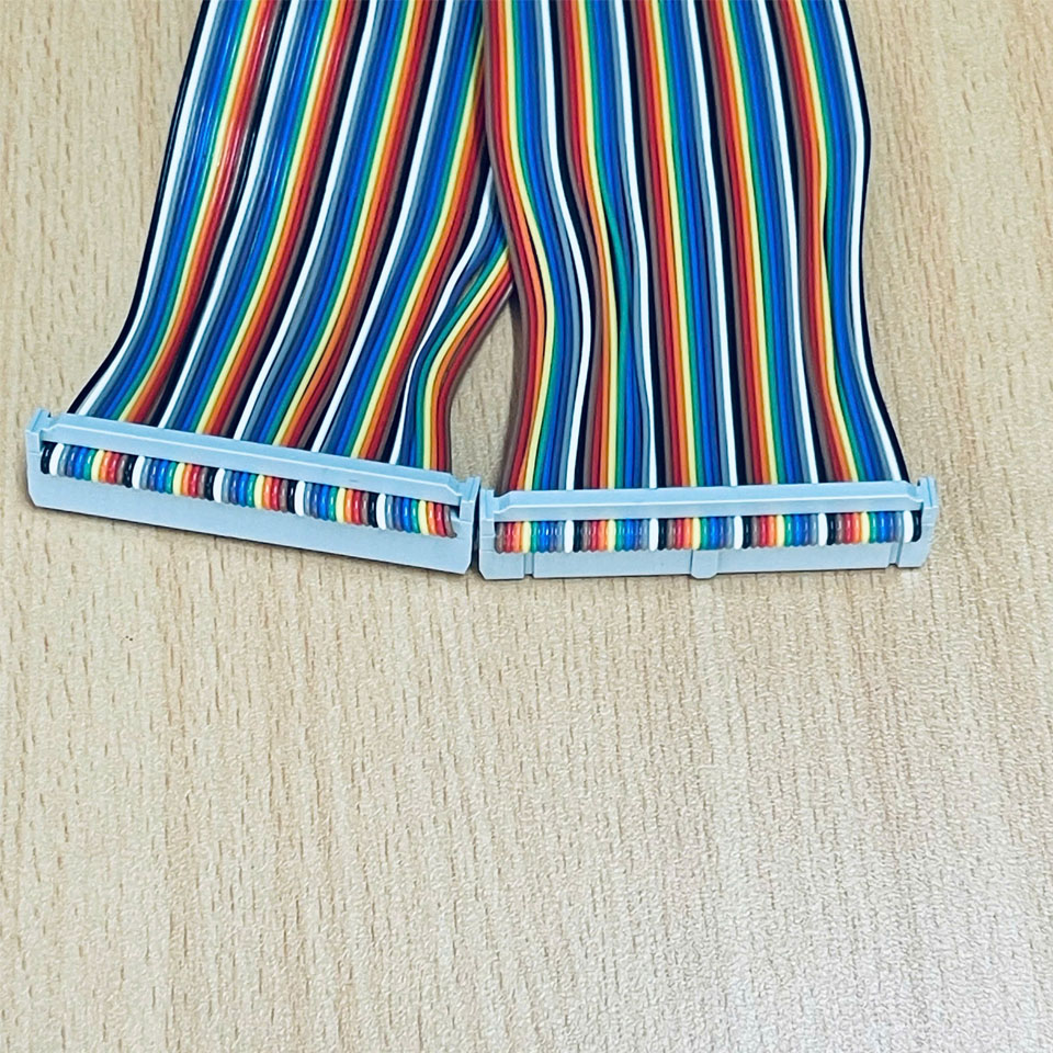 Cáp Bẹ Nhiều Màu Ruy Băng IDC 50 Pin 2.54mm Pitch Flat Ribbon Data Rainbow Color Cable Connector Type A Dài 1M