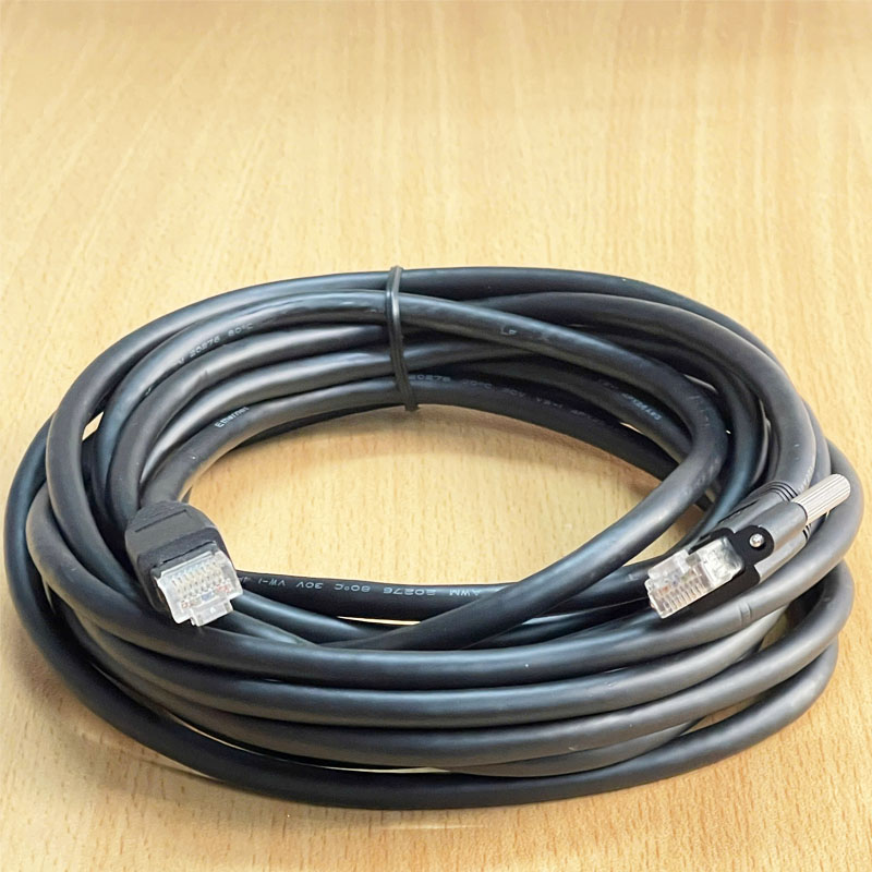 Cáp Mạng Công Nghiệp CAT6 S/STP Ethernet RJ45 Screw Locking Cable Industrial Camera 4Px26AWG E176097 20276 80℃ 30V VW-1 Dài 5M For Basler Cognex CCD GigE Industrial Vision Camera