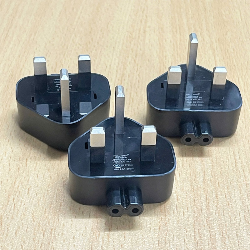 Bộ Chuyển Đổi Phích Cắm Điện WELL SHIN WS-086-6 Chuẩn UK BS5733/A to IEC320 C7 2.5A 250V