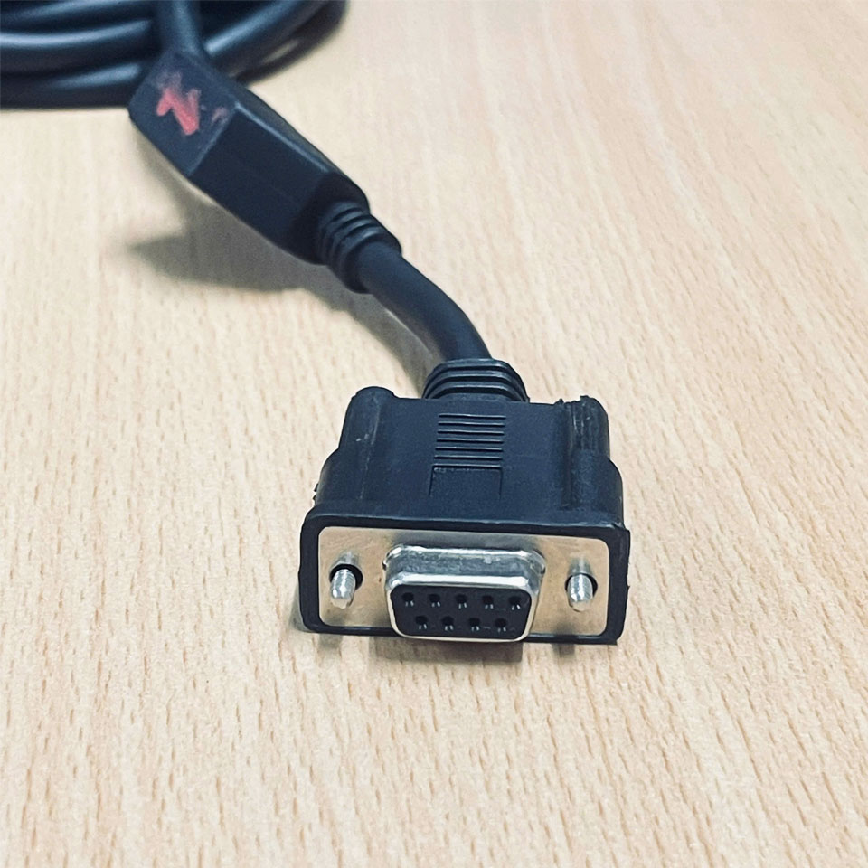 Cáp Hirose HR10-10R-9P Male Right Angle to RS232 DB9 Female + DC Power Supply Dài 5M For Industrial Cable Management Motion Controller