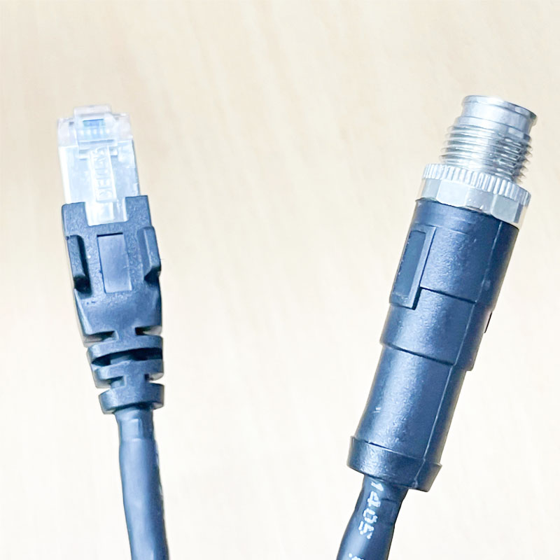 Cáp XC-M12EN-M8SR-10M-R M12 X-Coded Ethernet Network Connector to RJ45 GigE Vision Dài 10M IS ROBOT LINE-STP E5 4PRX24AWG E11405 AWM 20276 80C 30V VW-1 AWM For Datalogic Matrix 220 Barcode Scanner