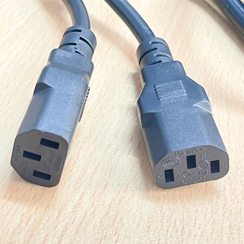 Dây Nguồn Vuông Góc C14 to Dual C13 Y Splitter Power Cord 10A 250V 3X0.75mm Dài 1M