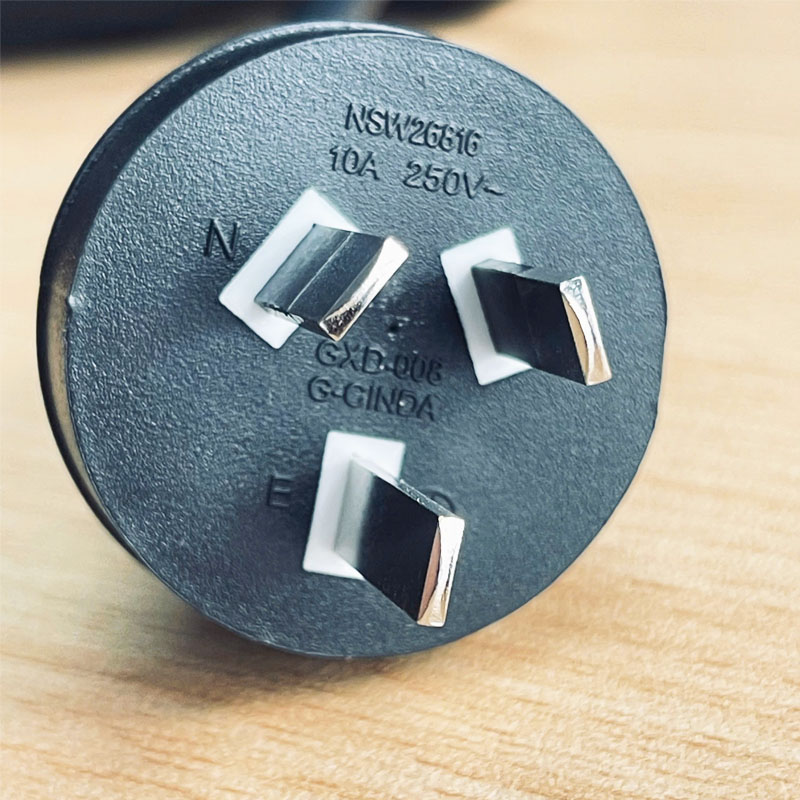 Dây Nguồn 3 Chân Dẹt Chéo Tam Giác AC Power Cord Australia CBL-3W1-AU Shenzhen G-CINDA GXD-006 NSW26816 Power Cord Australia & China to IEC60320 IEC C13 10A 250V 3x1.0mm Dài 3M