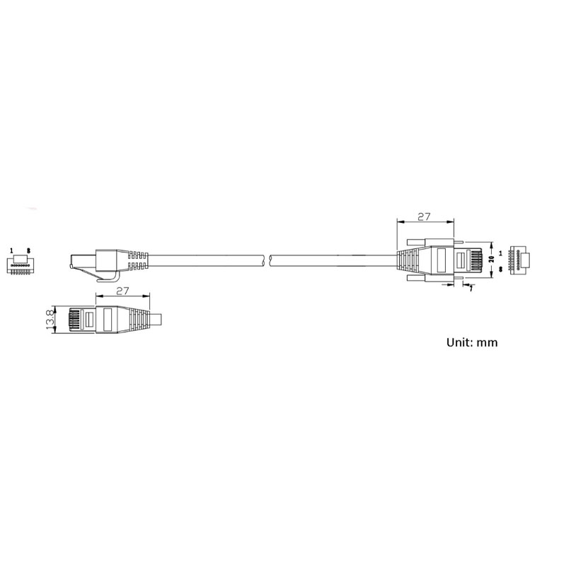 Cáp mạng C-GigE-N5M CAT5E SFTP Screw Lock Horizontal Dài 5M For HikVision MV-ACC-01-1102-Xm