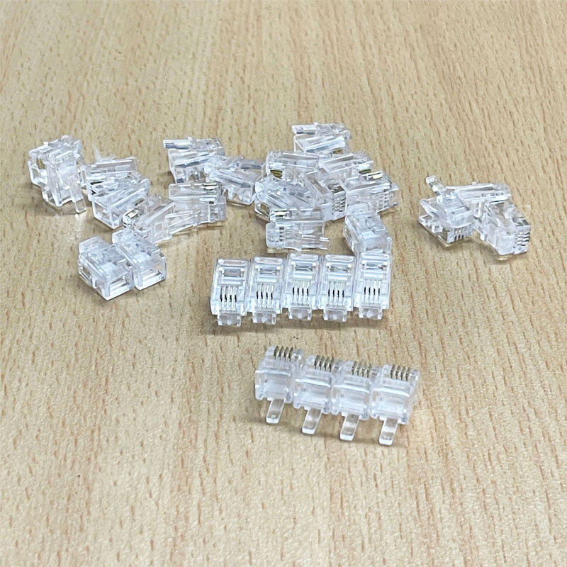 Đầu Bấm RJ9 4P4C Modular Plug Connector Cable Dùng Cho Tín Hiệu Ống Nghe Của Điện Thoại BànHandset Plug Gold Plated 100pcs/Lot