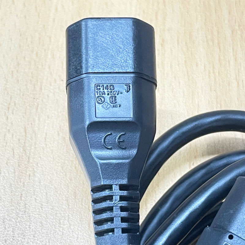 Dây Nguồn Cisco C13 C14 Dài 2M 10A 250V 17AWG 75°C 300V 3x1.04mm² UL Cable OD 8.0mm in China