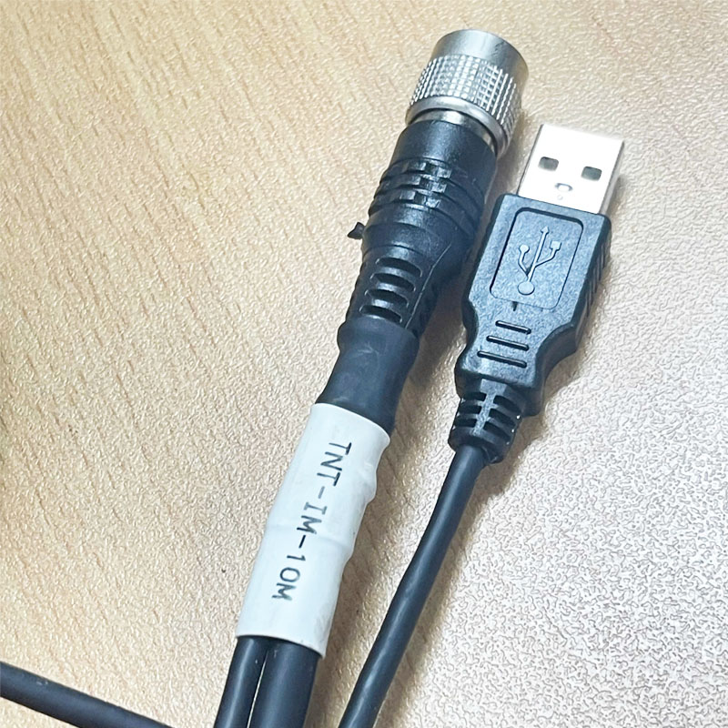 Cáp M12 12 Pin Hirose HR10A-10P-12S Female & USB2.0 to RS23 DB9 Female Cable Dài 10M For Microscope Camera Controller Box and Industrial Digital Camera