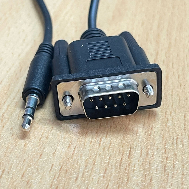 Cáp Serial RS232 DB9 Male to 3.5mm Male Length 2M For Serial Device Configuration Calibrating via Audio Jack