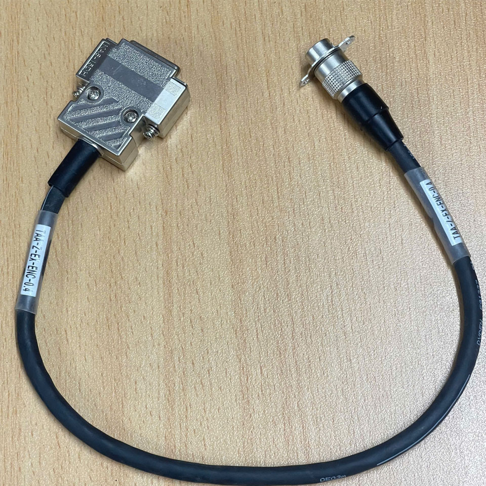 Cáp TAA-Z-EX-ENC-0.4 Dài 0.4M Cable Hirose HR10A-10R-10P 10 Pin Male IP67 to DB15 D-Sub 15 Pin Female For Industrial Camera Connector