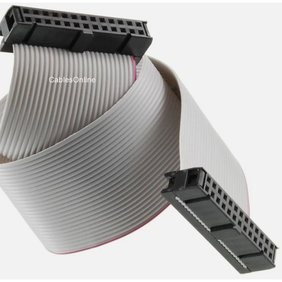 Cáp IDC Flat Ribbon 26-Pin 2x13 Female to Female Dài 1M IDC Pitch 2.54mm - Cable Pitch 1.27mm For HMI Panel CMC CNC PLC