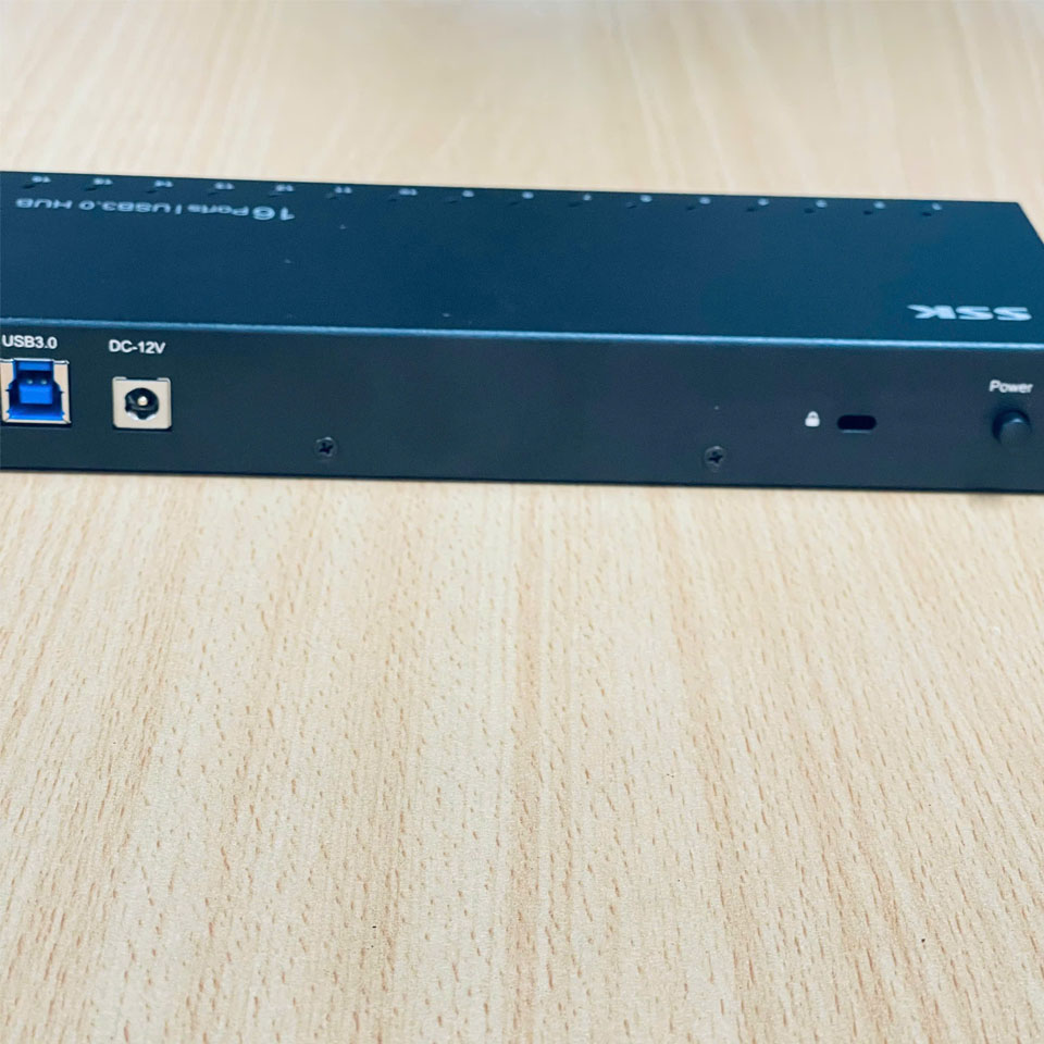 Bộ Chia USB Hub 16 Ports USB 3.0 SSK SHU1600 With Individual Switches and 12V 10A Power Adapter USB Extension