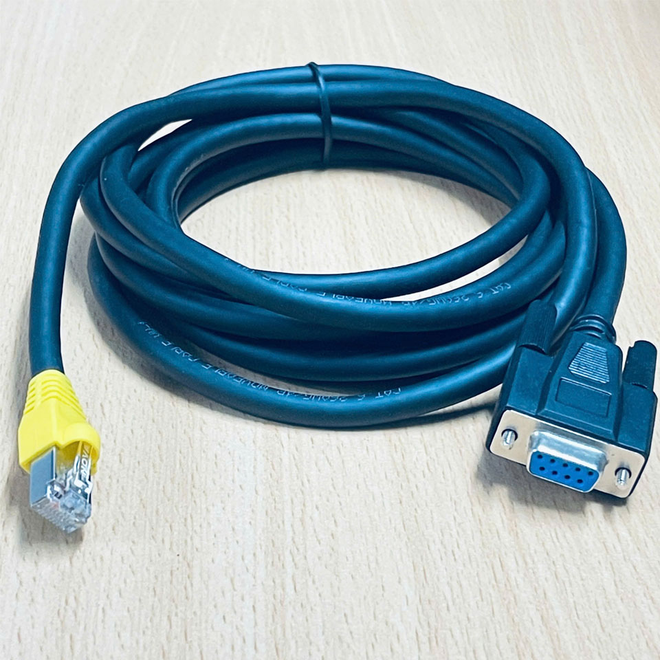 Cáp S6-L-T00-3.0 Cat6 Shielded S/FTP Black Cable RJ45 to DB9 Female Dài 5M For Inovance IS620P Series Servo 600P SV660N SV630P S6N S6F CN3 Port with Computer/HMI Communication Cable