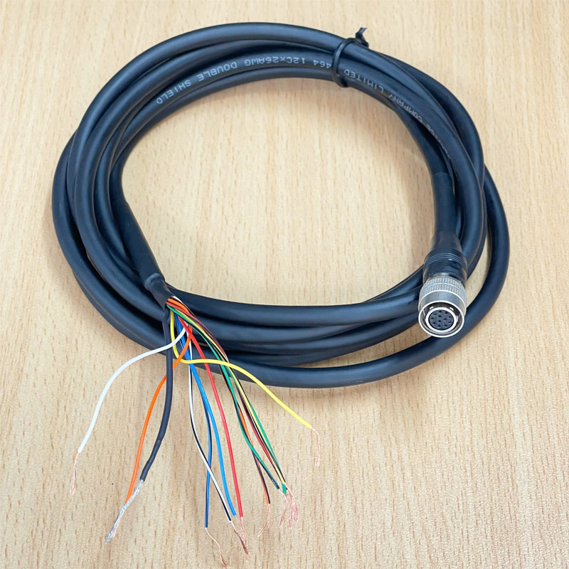 Cáp Hirose 12 Pin Female HR10A-10P-12S(73) to 12 Core Open Wire Shield Cable Dài 3M For Industrial Camera Ricoh
