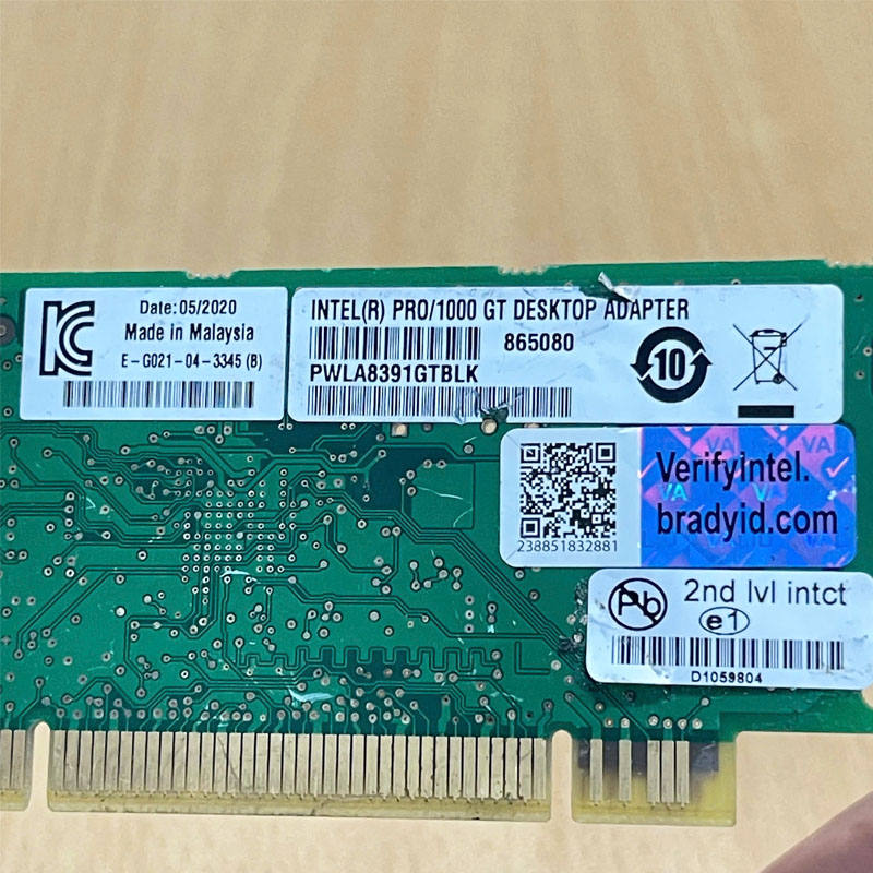 Card Mạng Intel PWLA8391GTBLK PRO/1000 GT Gigabit Ethernet RJ45 Port Lan PCI X4