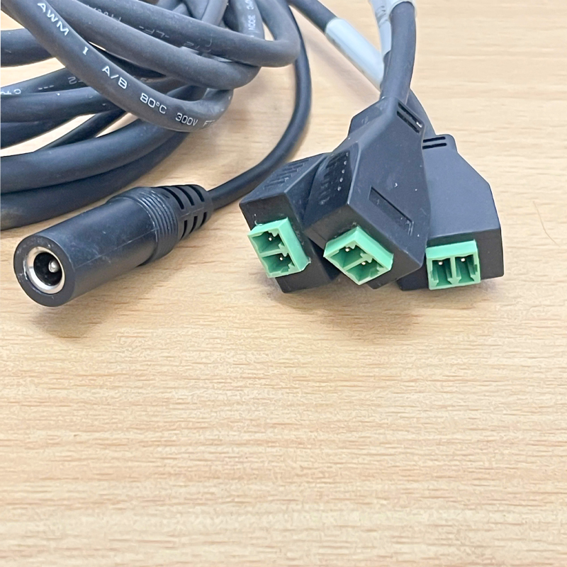Cáp M12 12Pin chia chữ Y Terminal Blocks 2 Ways 2 Pin and DC for camera Industrial