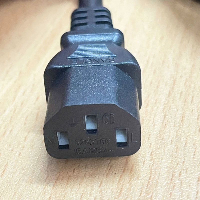 Dây Nguồn 3 Chân 2 Dẹt 1 Tròn Có Tiếp Địa NEMA 5-15P SANGLE E205766 DTII-3P-11 DTII-3P-04 to IEC 60320 C13 Power Cord 15A 125V 3x0.824mm² Length 2M For Thiết Bị Y Tế
