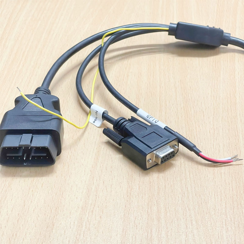 Cáp Molex 16 Pin to ODB II 16 Pin Male + Serial RS232 DB9 Female, 3 Core Dài 1.5M
