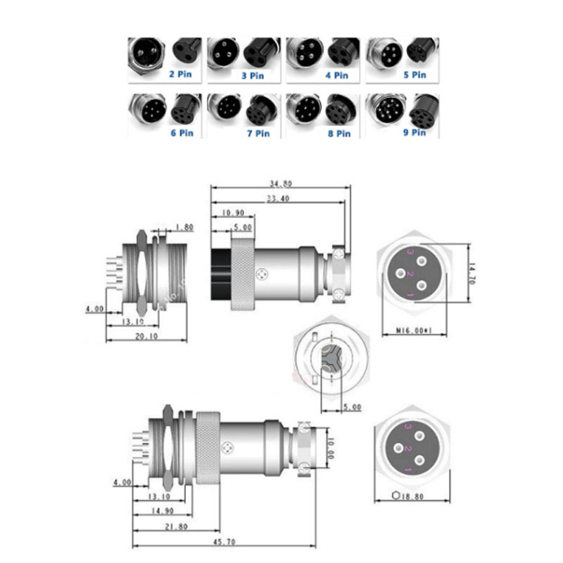 Đầu Hàn Rắc Connector GX16 Jack 2 Pin Female