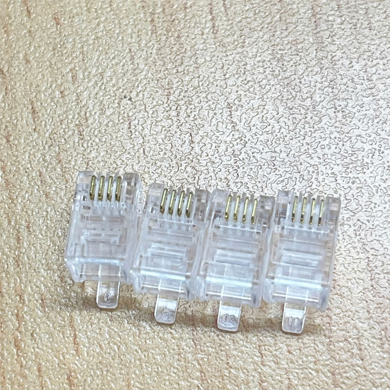 Đầu Bấm RJ9 4P4C Modular Plug Connector Cable Dùng Cho Tín Hiệu Ống Nghe Của Điện Thoại BànHandset Plug Gold Plated 100pcs/Lot