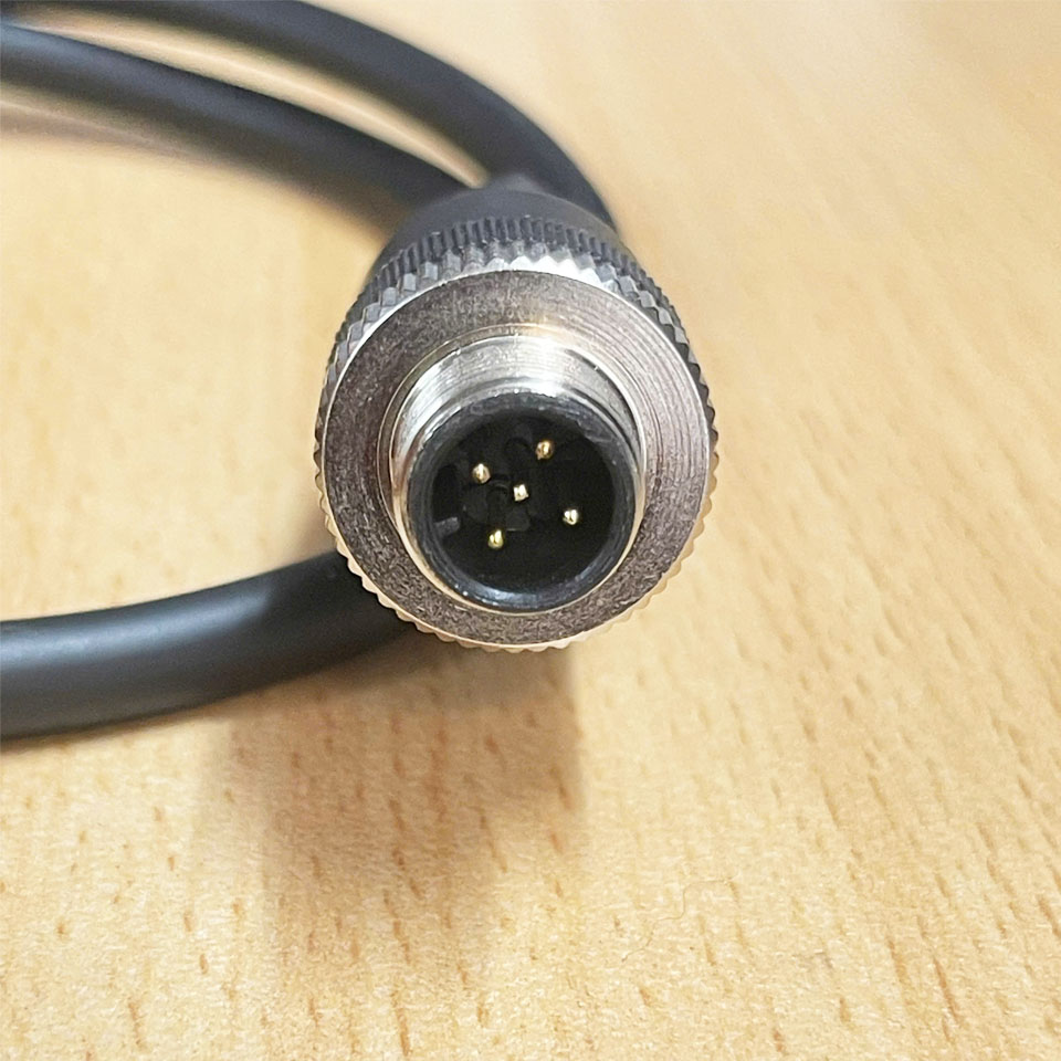 Cáp M12 5 Pin Male A-Code to 5 Pin Female A-Code Dài 0.5M Industrial Shielded Cable Aviation For Máy chế biến gỗ