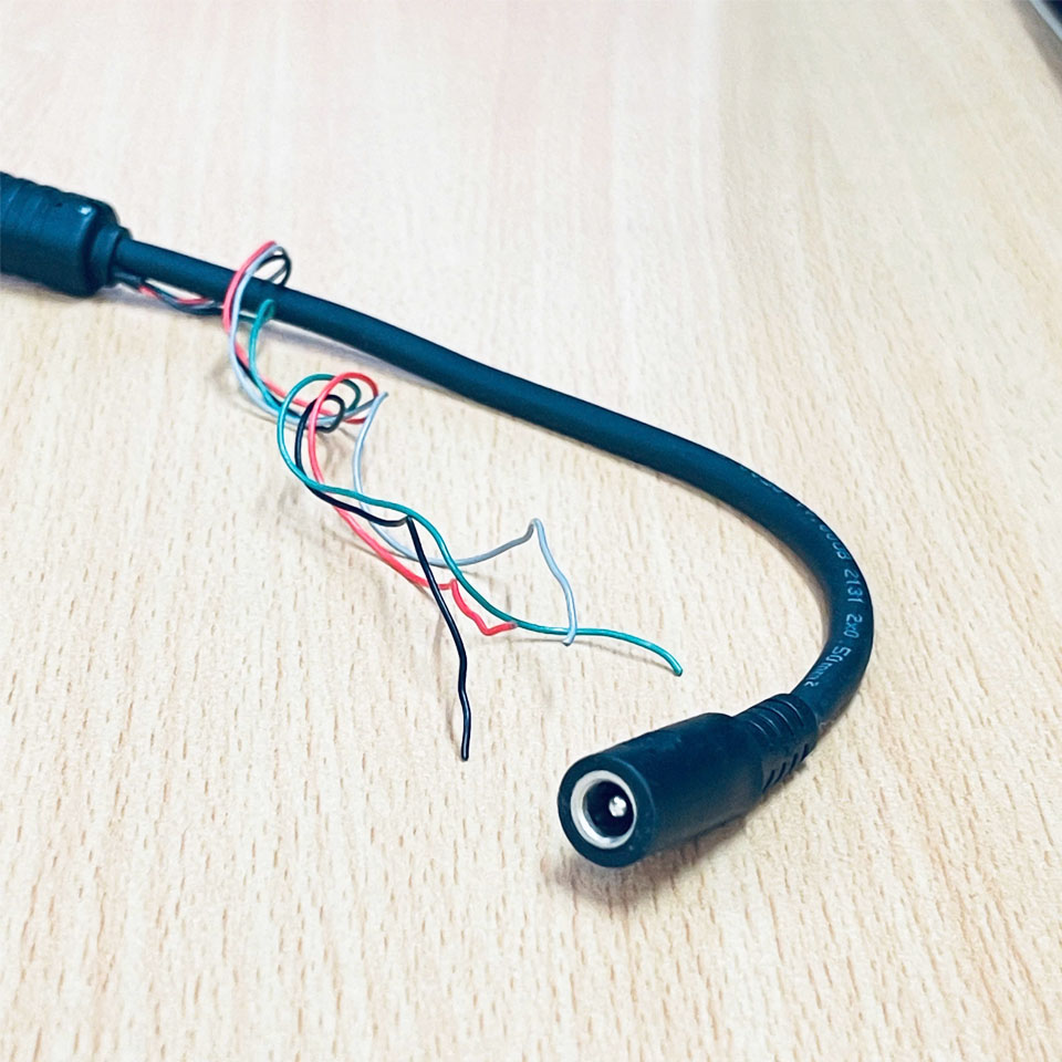 Cáp Power I/O ZX-HRS-7P-6S-CF Cable Hirose HR10A-7P-6S(73) 6 Pin Female to 4 Core + Jack DC 5.5mm x 2.1mm Female Dài 0.5M  For Power Supply and Data Control Cable Basler Camera AVT GIGE Sony CCD Industrial
