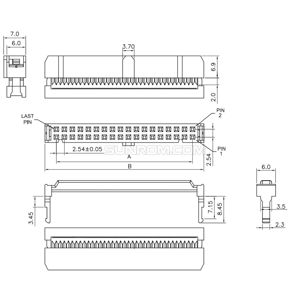 Đầu Nối Cáp IDC 16 Pin Female 2x8P 2Row Connector2.54mm Pitch with Strain Relief