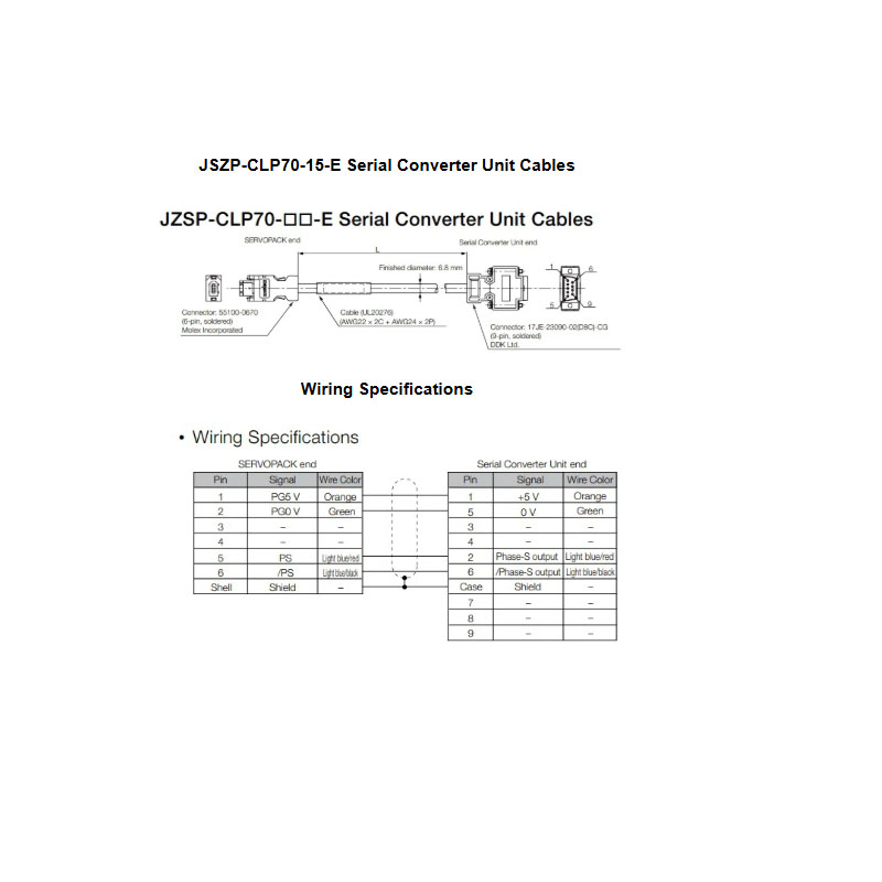 Cáp Kết Nối Yaskawa JZSP-CLP70-15-E Dài 15M Serial Converter Cable to Servo Drive -Davitu Wires & Cables - Servo Serial Conversion Unit Connection Cable for Yaskawa