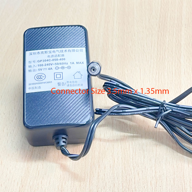 Adapter 5V 4A 20W GP304C-050-400 Connector Size 3.5mm x 1.35mm