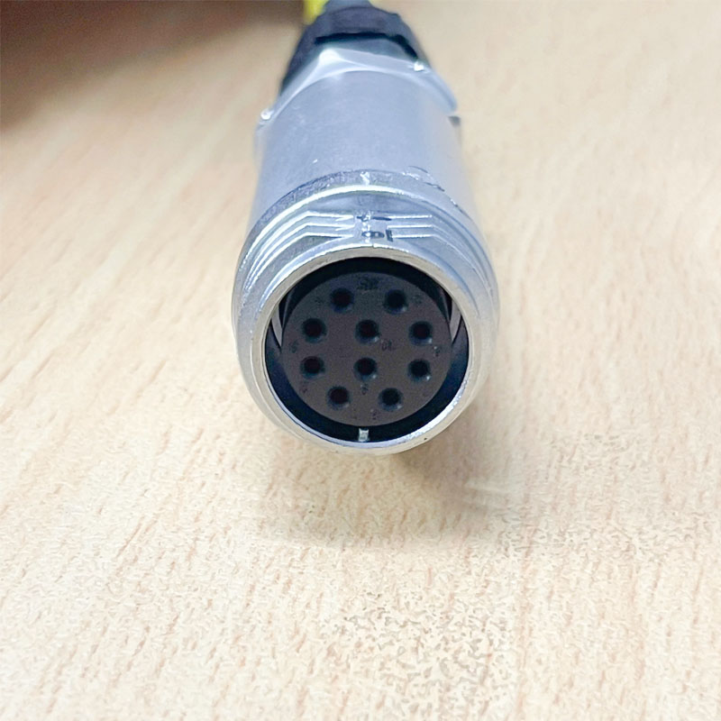Cáp Hirose RM15TRD-10S(71) 10 Pin Female to Hirose RM15TPD-10P(71) 10 Pin Male Circular Connector Dài 9M For NORDSON Torque block control